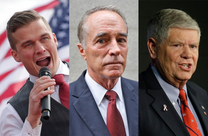 From left to right: Madison Cawthorn, Chris Collins, and Jim Oberweis. (Chris Seward/AP; Seth Wenig/AP; Nam Y. Huh/AP)