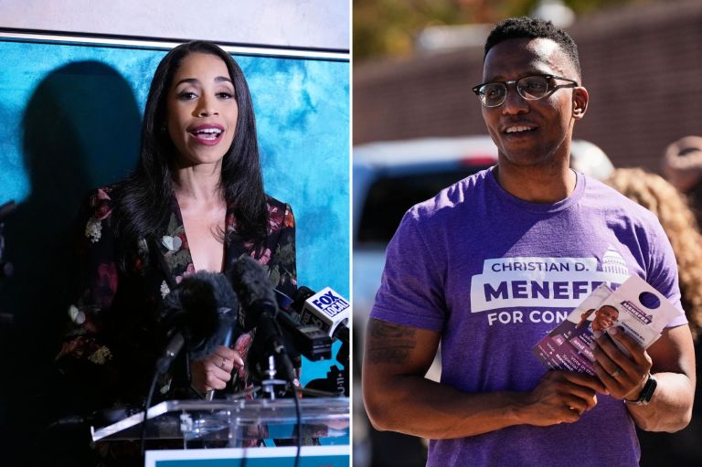 Congressional candidates Amanda Edwards and Christian Menefee