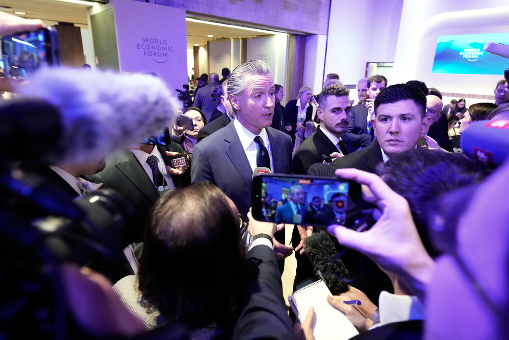 ‘Patrick Bateman meets Sparkle Beach Ken’: Davos turns into the Gavin Newsom show