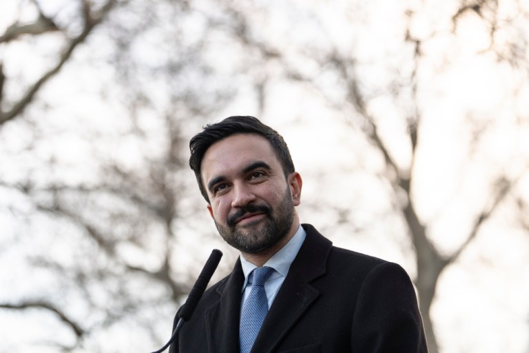 New York Mayor Zohran Mamdani speaks during a news conference at Gracie Mansion, Monday, Jan. 12, 2026.