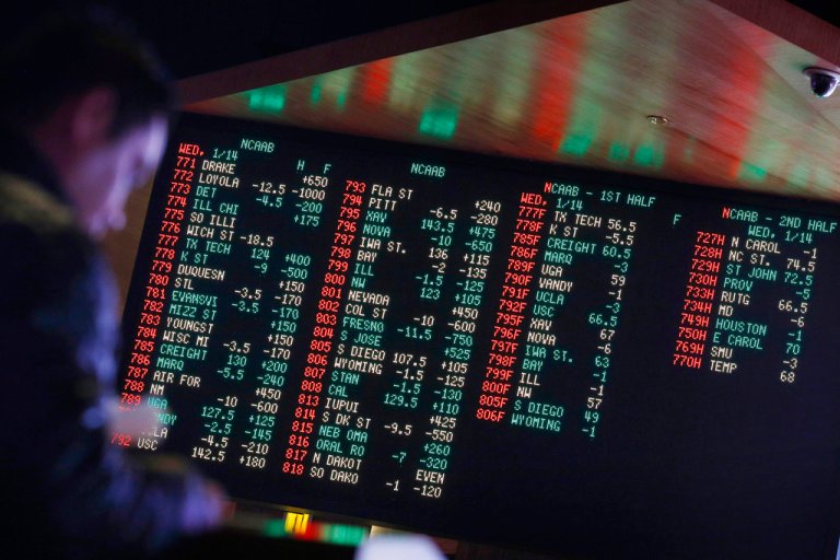 A screen showing a wagering odds at a sportsbook company