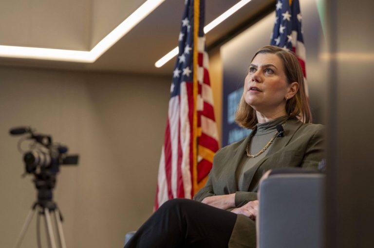 Sen. Elissa Slotkin (D-MI) speaks at the Center for American Progress.