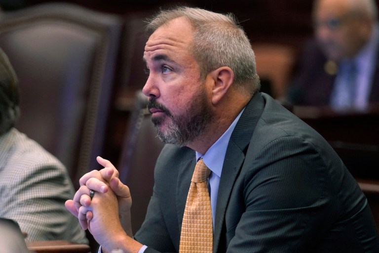Republican Florida state Sen. Joe Gruters watches during a legislative session at the state Capitol in Tallahassee, Florida.