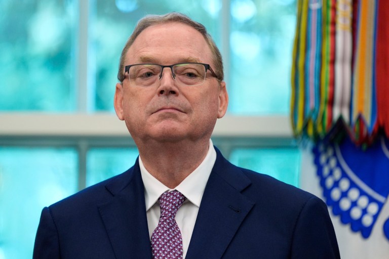 Director of the National Economic Council Kevin Hassett listens as President Donald Trump speaks in the Oval Office of the White House, Friday, Sept. 5, 2025, in Washington.