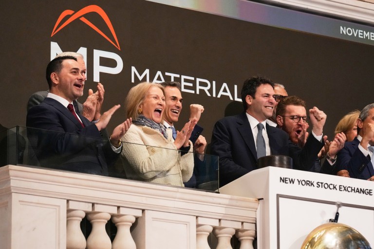 MP Materials Founder rings the New York Stock Exchange opening bell