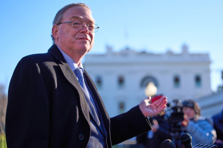 Director of the National Economic Council Kevin Hassett speaks with reporters at the White House, Thursday, Dec. 16, 2025, in Washington.