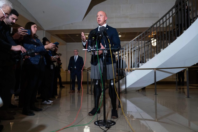 Rep. Brian Mast, R-Fla., chairman of the House Foreign Affairs Committee speaks to reporters after a closed-door briefing on Capitol Hill, Monday, Jan. 5, 2026, in Washington, after the U.S. captured Venezuelan President Nicolás Maduro and his wife in a military operation in a weekend raid.
