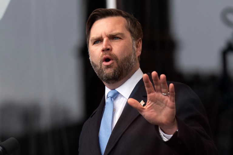Vice President JD Vance speaks at a rally ahead of the March for Life in Washington, Friday, Jan. 23, 2026.