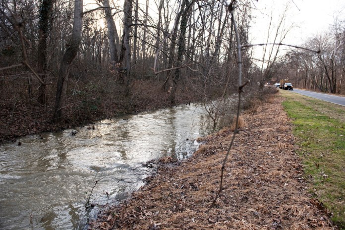 Raw sewage is seen in the Potomac river