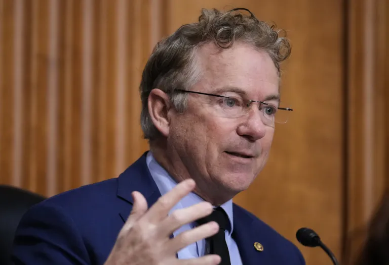 Rand Paul speaks as Secretary of State Marco Rubio appears before the Senate Foreign Relations Committee, at the Capitol in Washington, Wednesday, Jan. 28, 2026.