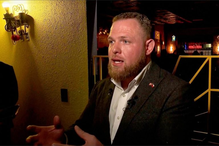 State Senate-elect Taylor Rehmet (D) speaks Jan. 31, 2026, in Fort Worth, Texas, after winning a special election for the Texas state Senate and flipped a reliably Republican district in Tarrant County that President Donald Trump won by 17 points in 2024.