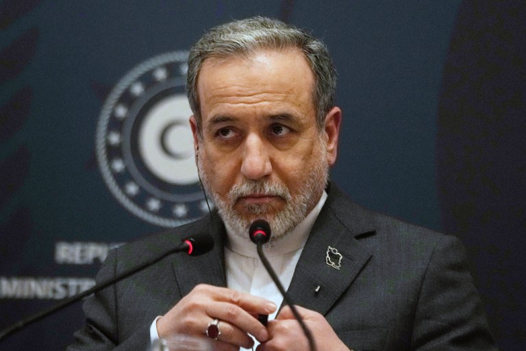 FILE - Iranian Foreign Minister Abbas Araghchi speaks to journalists during a press conference in Istanbul, Turkey, Friday, Jan. 30, 2026. (AP Photo/Khalil Hamra,File)
