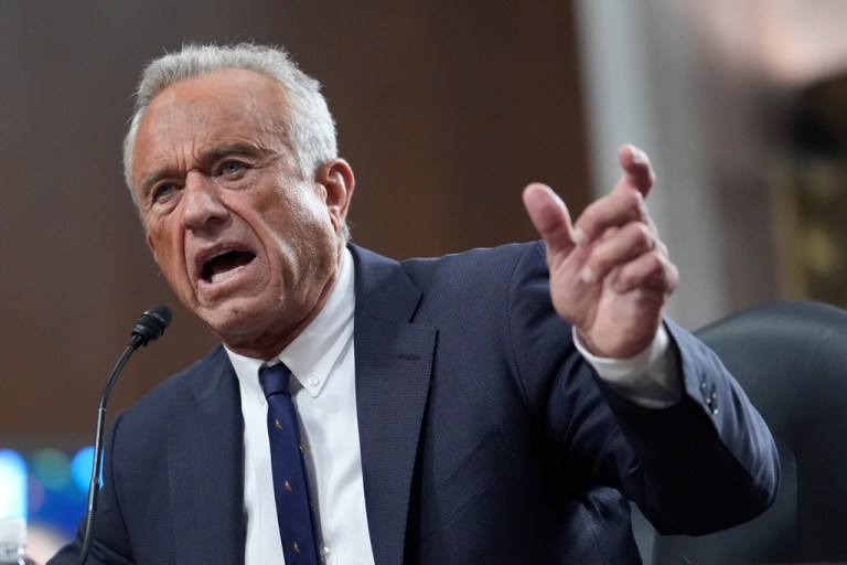 FILE - Robert F. Kennedy Jr., President Donald Trump's choice to be Secretary of Health and Human Services, appears before the Senate Finance Committee for his confirmation hearing at the Capitol in Washington, Jan. 29, 2025. (AP Photo/J. Scott Applewhite, File)