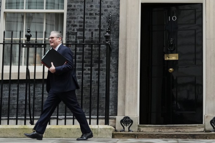 Keir Starmer leaves 10 Downing Street.
