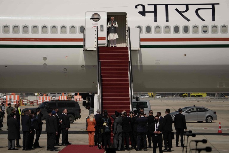Indian Prime Minister Narendra Modi arrives in Israel.