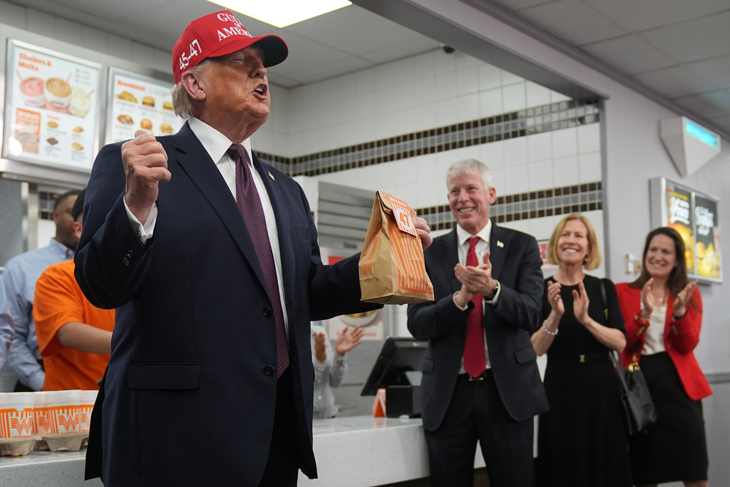 Trump picks up Whataburger for Air Force One and jokes about being poisoned after Texas speech