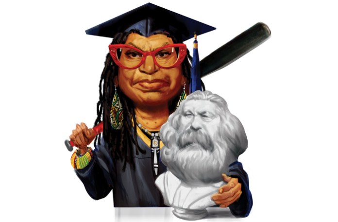 (Illustration by Thomas Fluharty for the Washington Examiner) higher education leftism