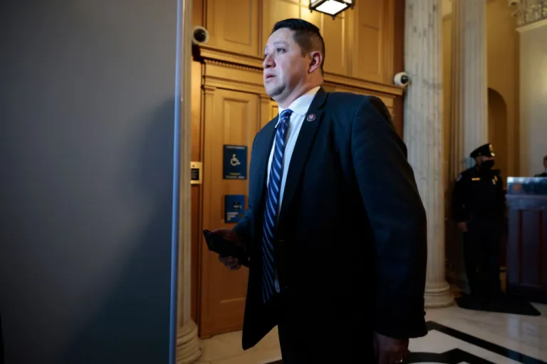 Rep. Tony Gonzales (R-TX) departs from the U.S. Capitol Building on November 16, 2021 in Washington, DC. House Majority Leader Steny Hoyer (D-MD) said earlier today that he expects the House to vote on U.S. President Joe Biden's Build Back Better agenda before lawmakers break for recess for the Thanksgiving holiday. (Photo by Anna Moneymaker/Getty Images)