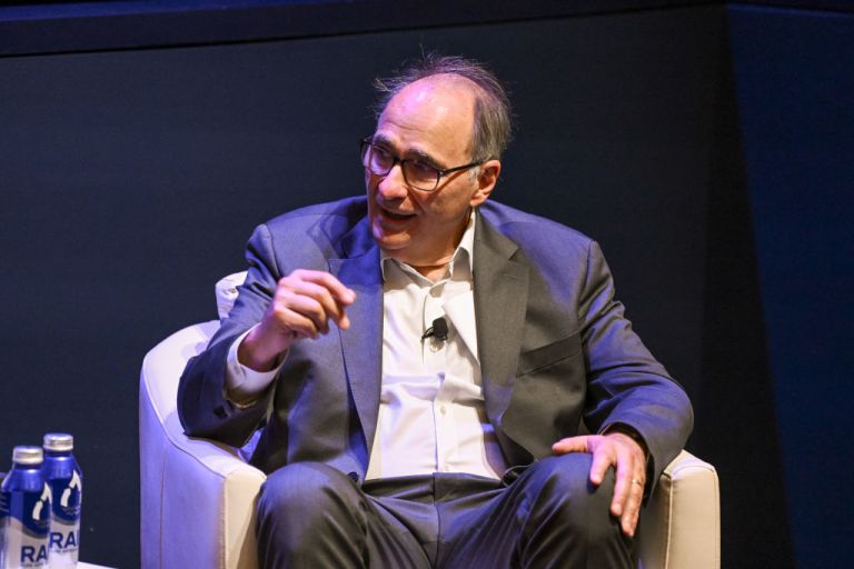 David Axelrod speaks onstage at the Mainstage Talk: Ending the Stigma: From Silence to Solutions during Project Healthy Minds' World Mental Health Day Festival 2023 at Hudson Yards on October 10, 2023 in New York City. (Photo by Bryan Bedder/Getty Images for Project Healthy Minds)