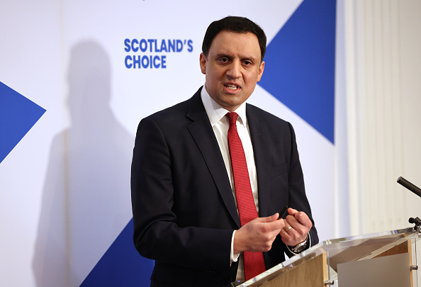 Anas Sarwar speaks to reporters at a press conference in Glasgow.