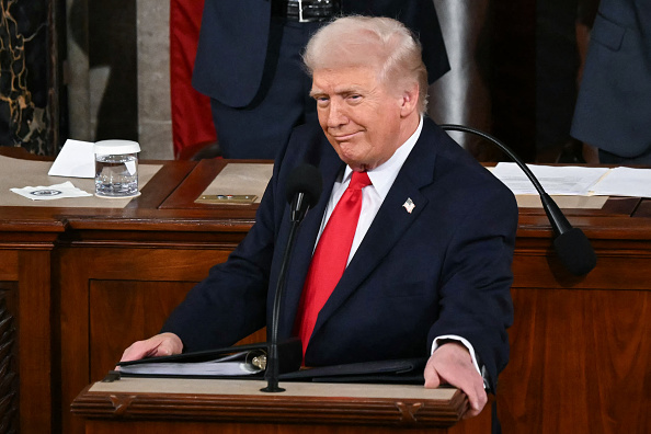 US President Donald Trump delivers the State of the Union address in the House Chamber of the US Capitol in Washington, DC, on February 24, 2026.