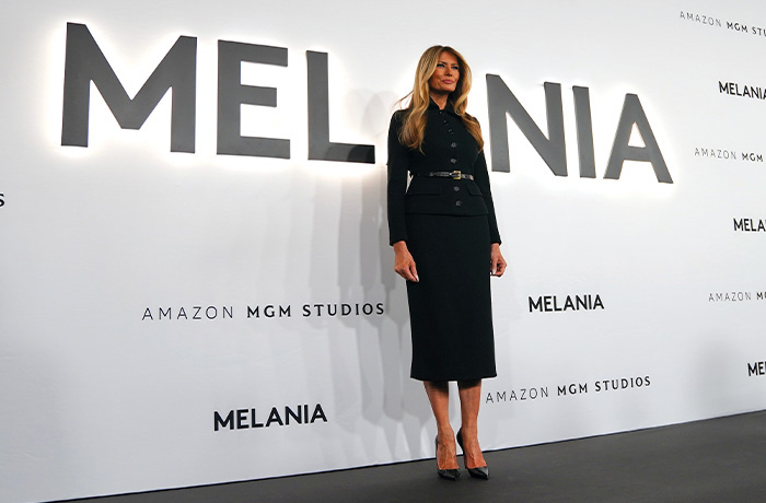 First Lady Melania Trump arrives for the premiere of her movie Melania on Jan. 29 in Washington, D.C. (Allison Robbert/AP)