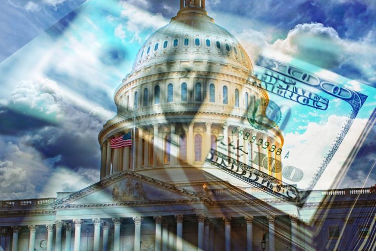 Art of Capitol building with 100 dollar bill draped over it representing congressional spending (Getty Images) Capping Prescription Drug Costs Act.