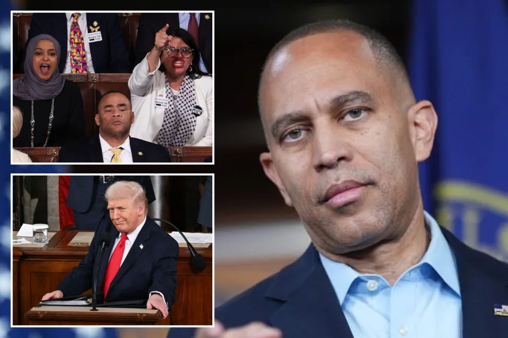 House Democrats ignore Hakeem Jeffries’ plea to sit silent at State of the Union
