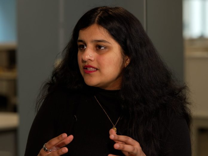 Neeraja Deshpande, a policy analyst at Independent Women, speaking.