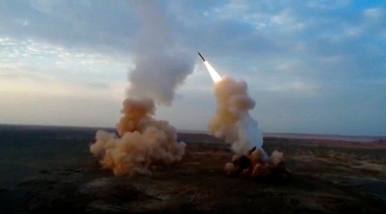 A ballistic missile is launched from an underground site in Iran