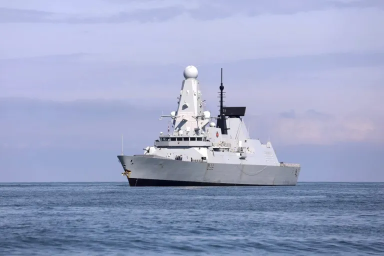 British destroyer HMS Defender arrives at the port of Batumi, Georgia.