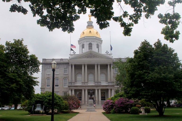 New Hampshire kicks off a weeklong bicentennial celebration for its Statehouse, June 2, 2019, in Concord.