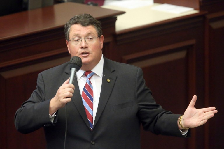 Rep. Randy Fine closes on a gambling bill during a special session.