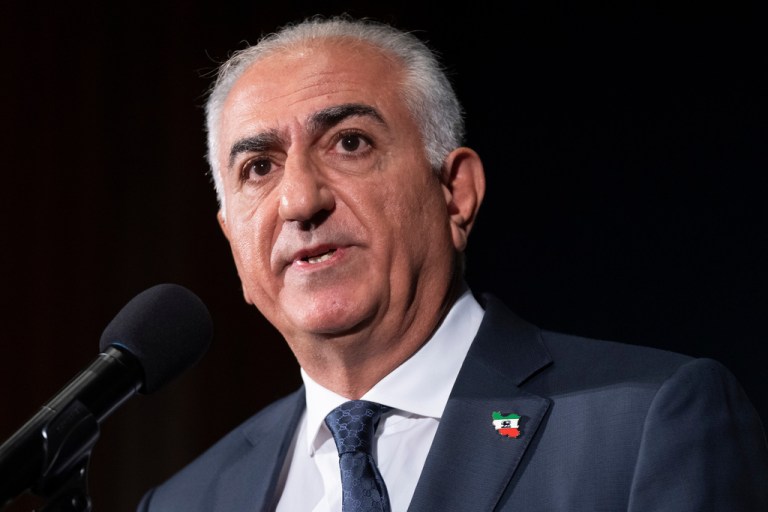 Iranian opposition leader Reza Pahlavi speaks during a news conference on Friday, Jan. 16, 2026, in Washington.