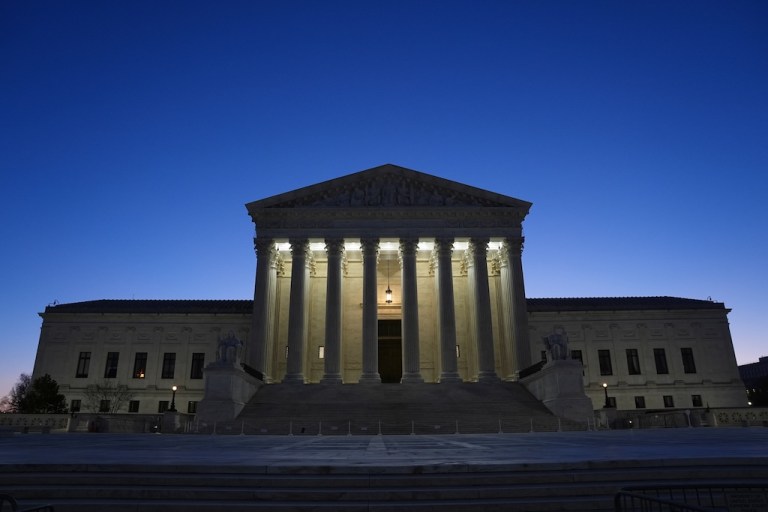 Supreme Court Building in Washington, Tuesday, Feb. 24, 2026. (AP Photo/Matt Rourke)
