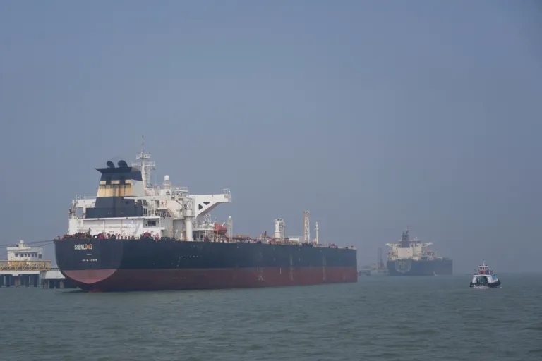 An oil tanker carrying crude oil from Saudi Arabia