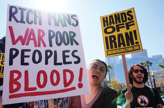 Protesters in Los Angeles, Feb. 28, 2026.