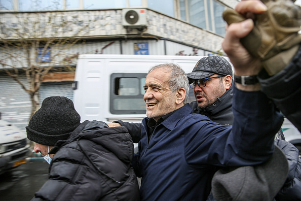 Iranian President Masoud Pezeshkian attends the Quds Day march in Tehran, Iran, on March 13, 2026.