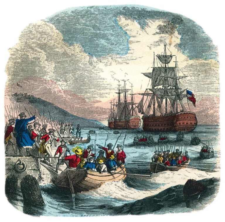 Over 11,000 British troops and over 1,000 Loyalists were in Boston and led by General William Howe. They are unaware of the secret American fortification of Dorchester Heights, which will soon render the British position in Boston indefensible (photo public domain).