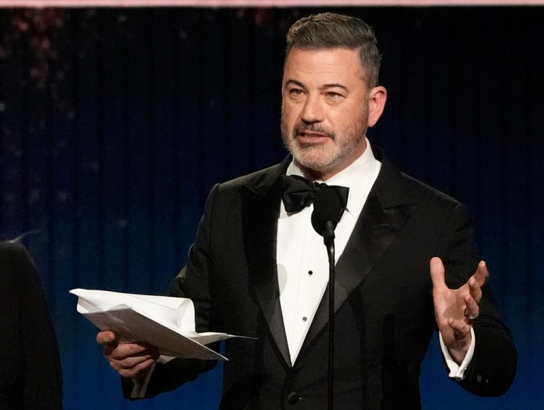 Jimmy Kimmel accepts the award for best talk show for 
