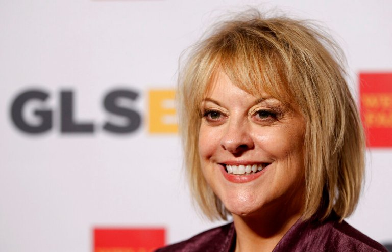 FILE - Nancy Grace arrives at the 7th annual GLSEN Respect Awards in 2014. Grace will host a weekly program on the Fox Nation streaming service that is tied to the return of 