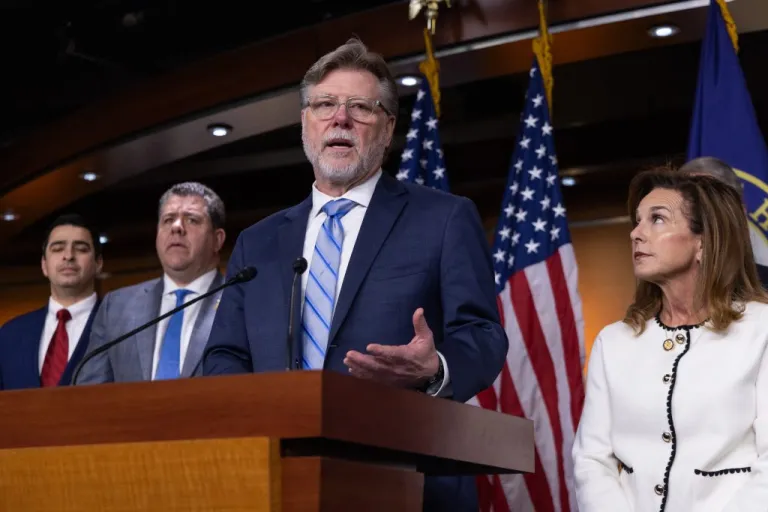 House Intelligence Committee Chairman Rick Crawford (R-AR) speaks at a news conference.