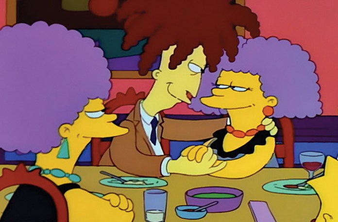 Sideshow Bob and Aunt Selma in Season 3, Episode 21, of The Simpsons. (Courtesy of Fox)