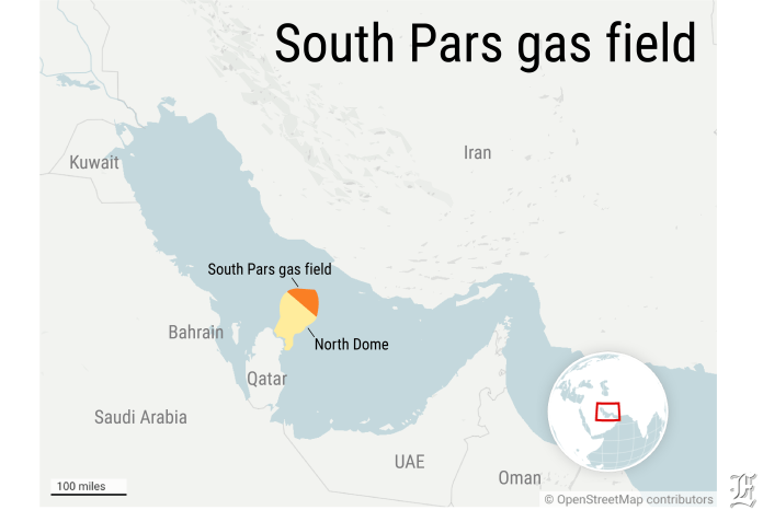 south pars gas field graphic