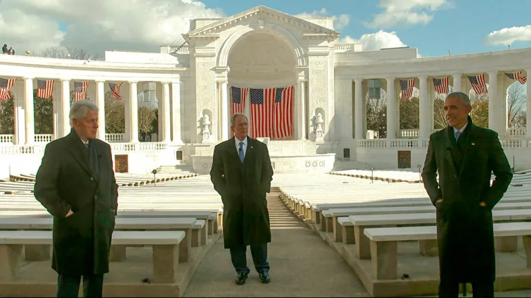 Former Presidents Bill Clinton, George W. Bush and Barack Obama.