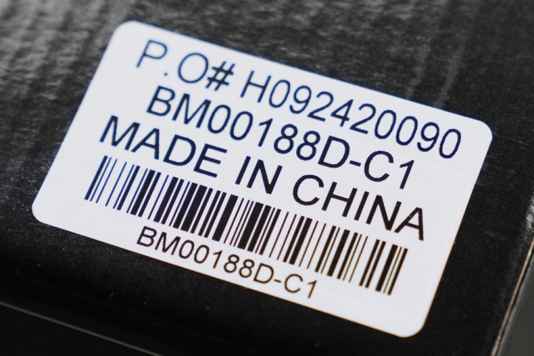 Made in China labels shown on products
