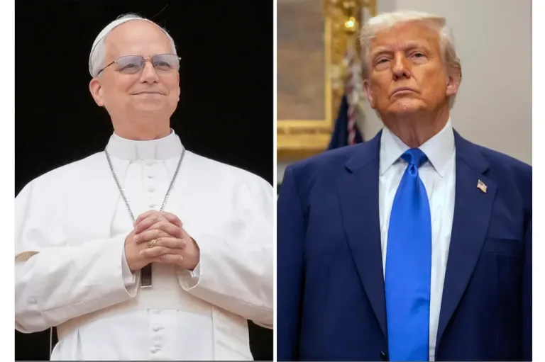 Pope Leo XIV and President Donald Trump.