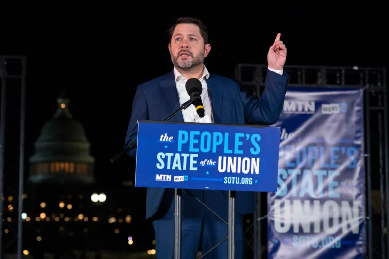Sen. Ruben Gallego D-Ariz., speaks during the 