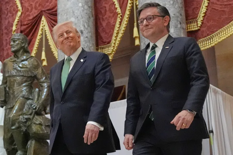 President Donald Trump and House Speaker Mike Johnson.
