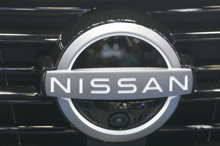 A Nissan logo on a car by the Japanese automaker displayed at the 47th Bangkok Motor Show in Nonthaburi, Thailand, Wednesday, April 1, 2026.